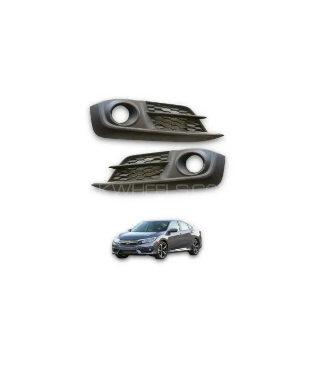 Honda Civic 2016-2022 Front Bumper Fog Lamp Cover Set Image-1