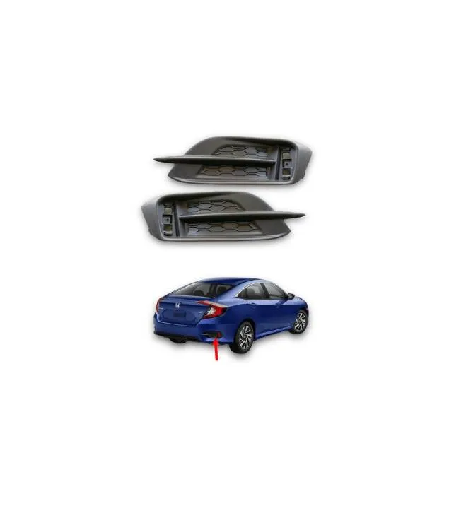 Honda Civic 2016-2022 Rear Bumper Light Cover Set Image-1