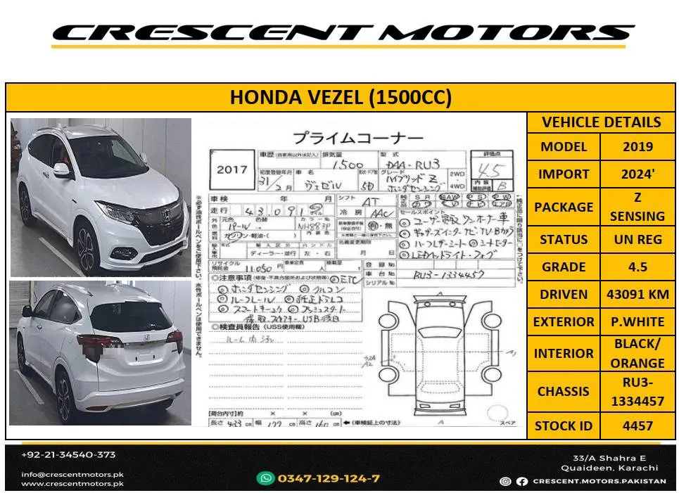 Honda Vezel 2019 for sale in Karachi