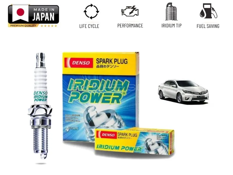 Toyota Corolla Gli 2014-2024 Denso Iridium Spark Plug - 4 Pieces Made in Japan Image-1