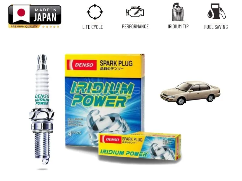Toyota Corolla Indus Denso Iridium Spark Plugs - 4 Pieces​ Made In Japan Image-1