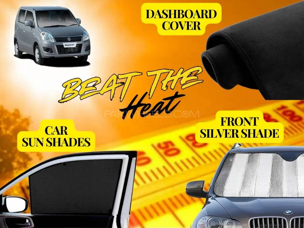 Suzuki Wagonr Summer Package | Dashboard Cover | Foldable Sun Shades | Front Silver Shade