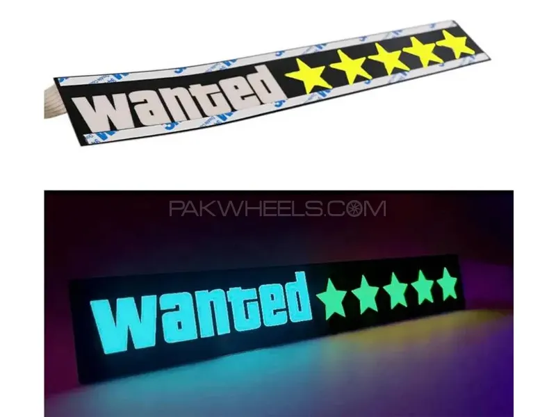 Wanted  LED Car Window Sticker Windshield Electric Safety Decal Decoration Sticker Auto 1 Pc Image-1