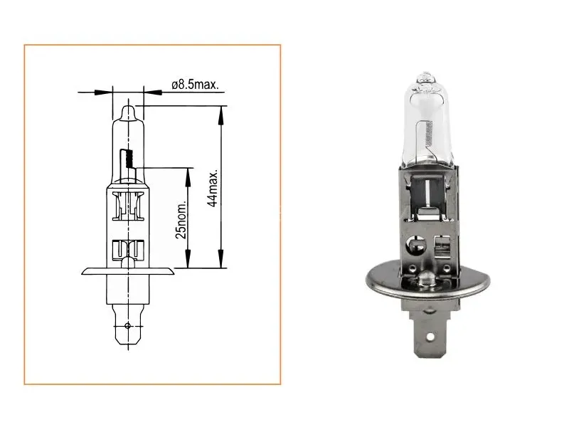 1Pc H1 Clear Headlight Bulb For Double Batter Vehicle 24V