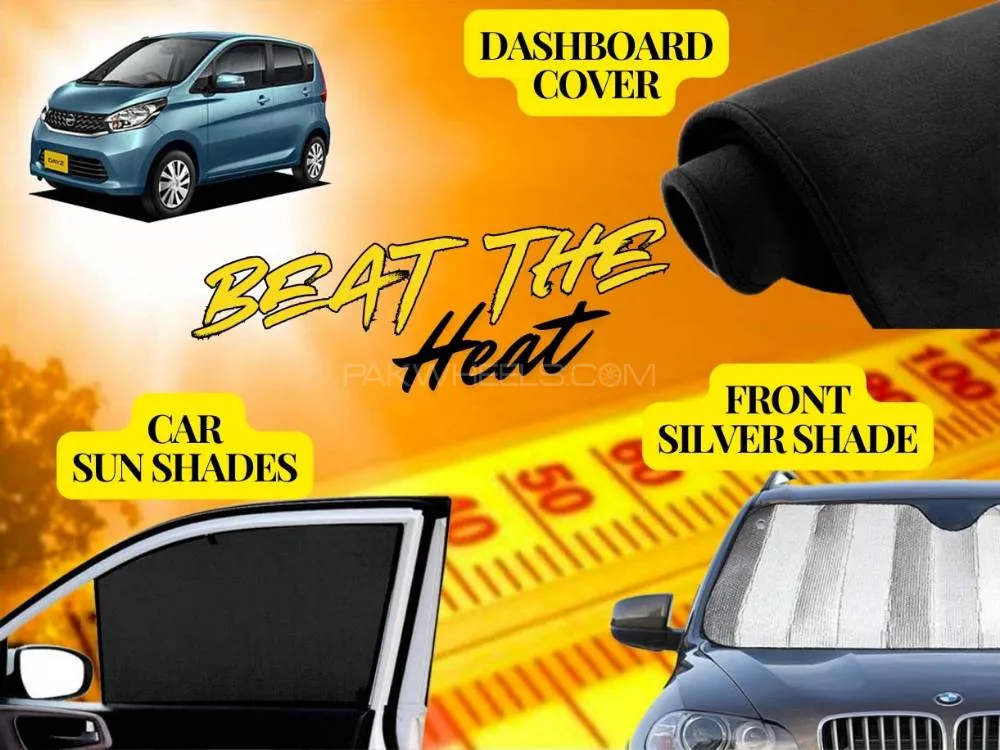 Nissan Dayz 2012 - 16 Summer Package | Dashboard Cover | Foldable Sun Shades | Front Silver Shade