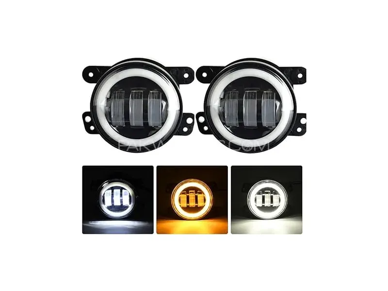 Angel Eyes LED Fog Light Car Front Replacement Auto Lamp DRL Driving Fog Lamp for Car 2 Pc