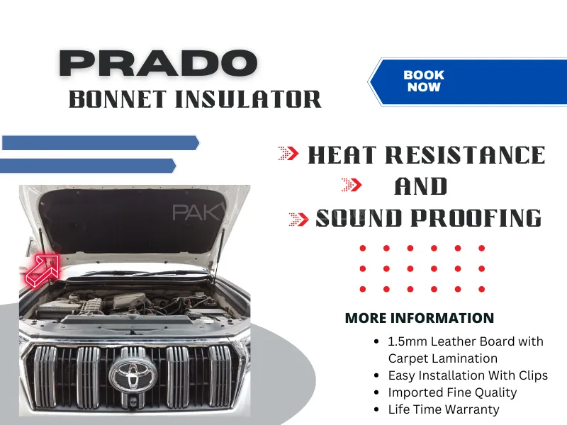 Toyota Prado 2016 | Bonnet Insulator For Heat Resistance & Sound Proffing | Clips Fitting