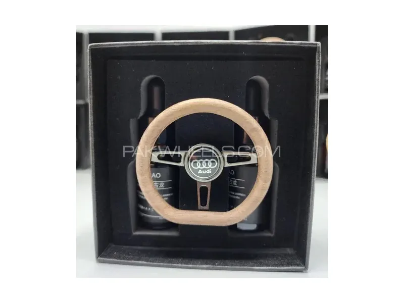 Audi Mini Steering Wheel Car perfume Long lasting Fragrance For AC Grill D-Shape Air Conditioner Image-1