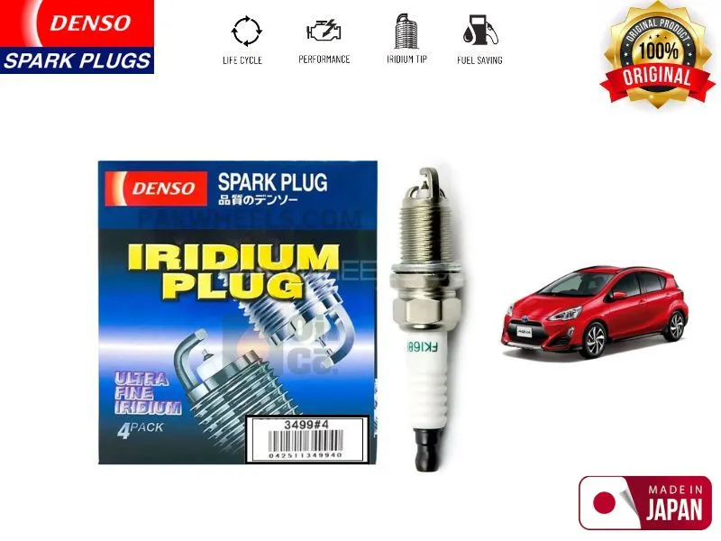 Toyota Aqua 2014-2017 Denso Original Spark Plugs | FK16BRAL8 | 4  Pcs Image-1