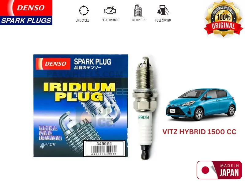 Toyota Vitz Hybrid 2017-2021 Denso Original Spark Plugs | FK16BRAL8 | 1 Pcs Image-1