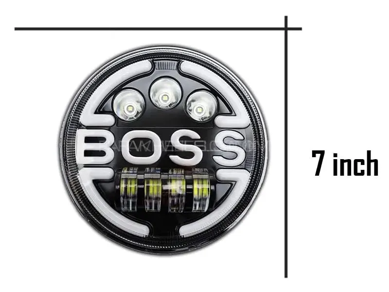 Buy Boss Headlight Round Beam Model For Jeep Wrangler 2 Pc Set in ...