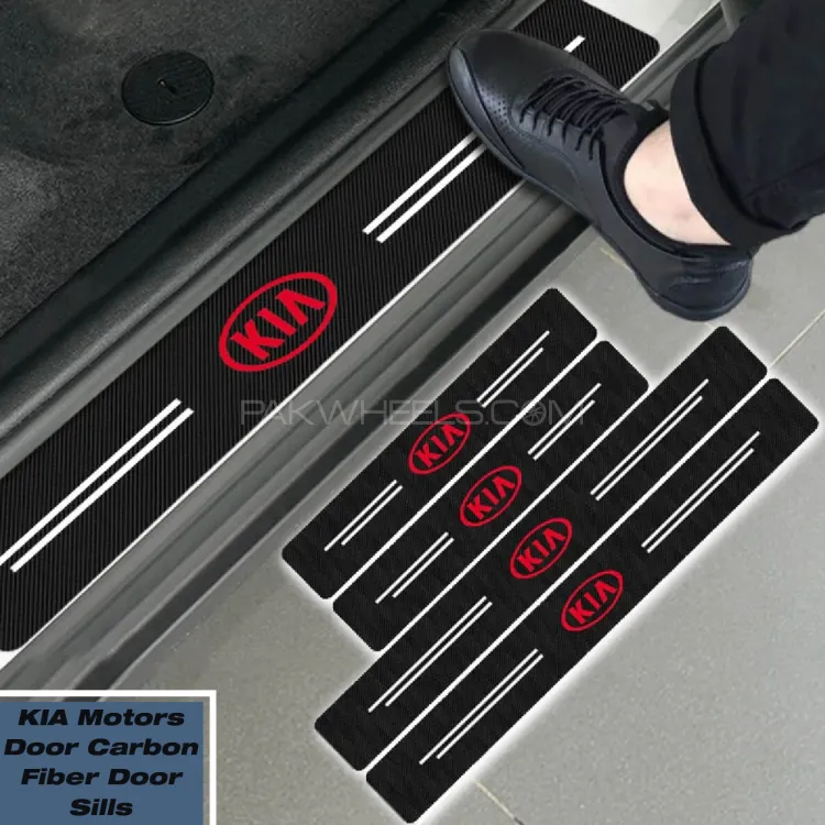 KIA Car Door Sills Carbon Fiber Protector | Door Sills Cover Panel Sticker | KIA Door Sills
