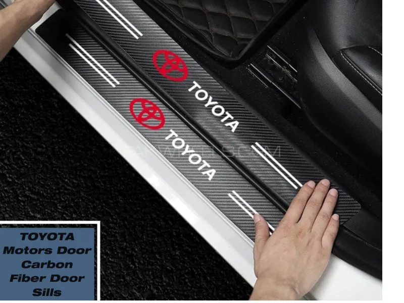 TOYOTA Car Door Sills Carbon Fiber Protector | Door Sills Cover Panel Sticker | TOYOTA Door Sills
