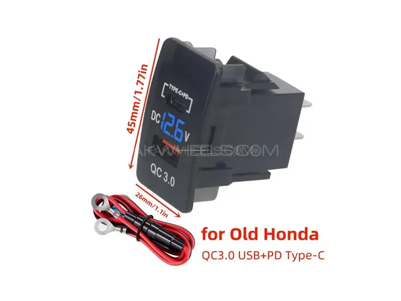 Universal Car In-Dash Charger Socket QC3.0 USB + PD3.0 Type-C Fast Charging for Old Honda 1 Pc