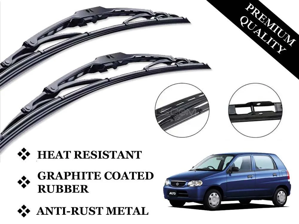 Suzuki Alto Vxr Wiper Blades | Metal Type | Premium Quality | Anti-Rust | Graphite Coated Image-1