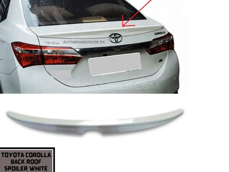 Premium Quality Fiber Toyota Corolla 2012-2018 Back Roof Spoiler in White Color