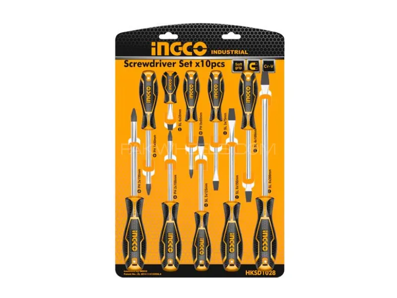 Ingco 10 Pcs Screwdriver Set HKSD1028 Image-1