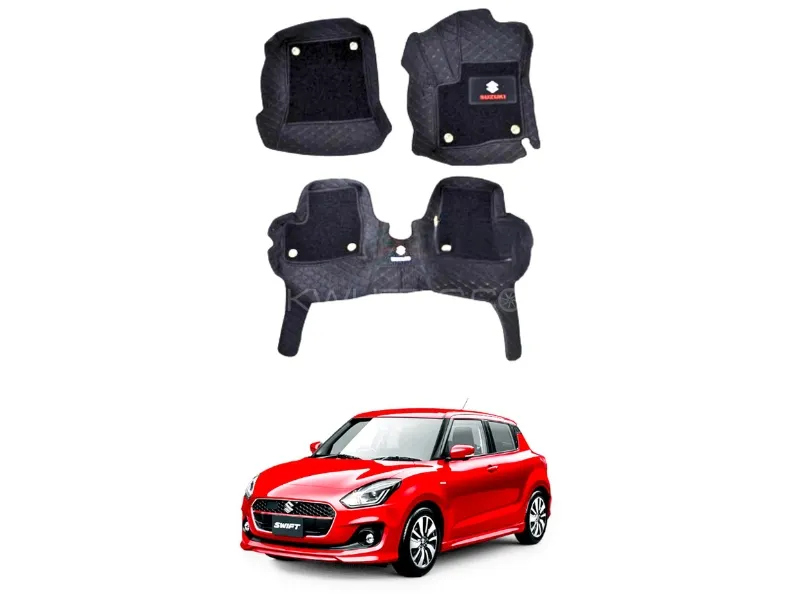 Suzuki Swift 2022-2024 9D Floor Mats | Black Image-1