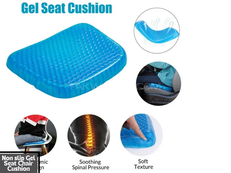 Premium Quality Gel Seat Cushion Double Thick Egg Gel Cushion | Pressure Relief Breathable Chair Pad Image-1