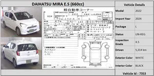 Daihatsu Mira 2022 for Sale