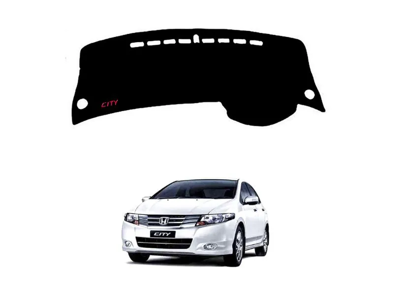 Honda City 2009-2020 Imported Velvet Dashboard Mat Black Image-1