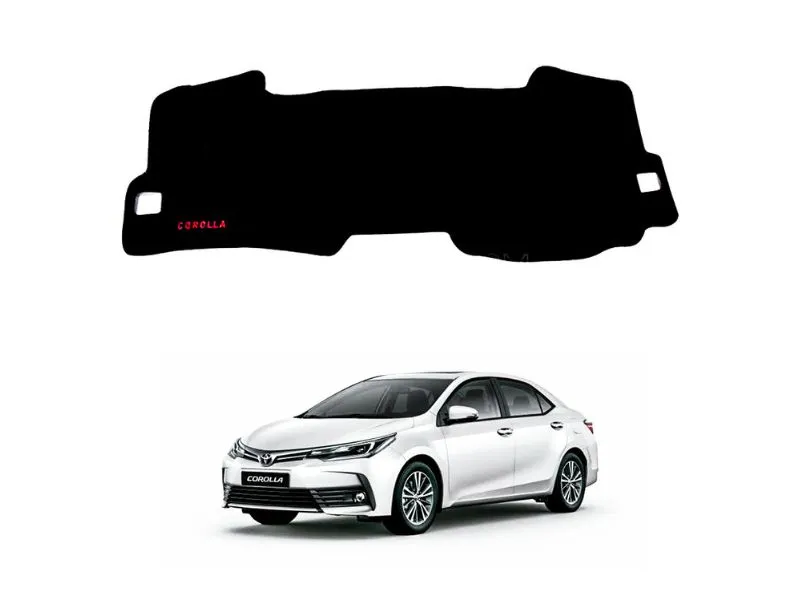 Toyota Corolla 2014-2023 Imported Velvet Dashboard Mat Black Image-1