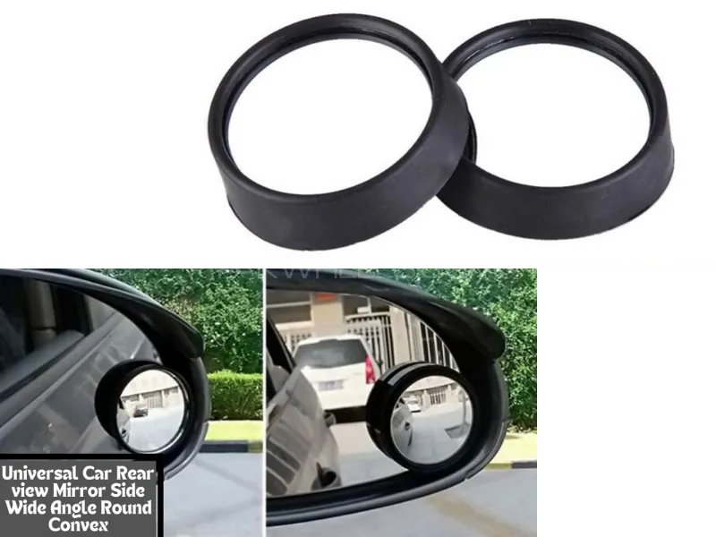 2pcs Car Rearview Mirror Round Blind Spot Mirror | 360 Degree Rotating Mirror Small Round Frame Wide Image-1