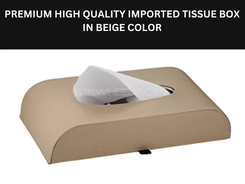 Premium High-Quality Imported Tissue Box for All Kinds of Cars in Beige Color Image-1