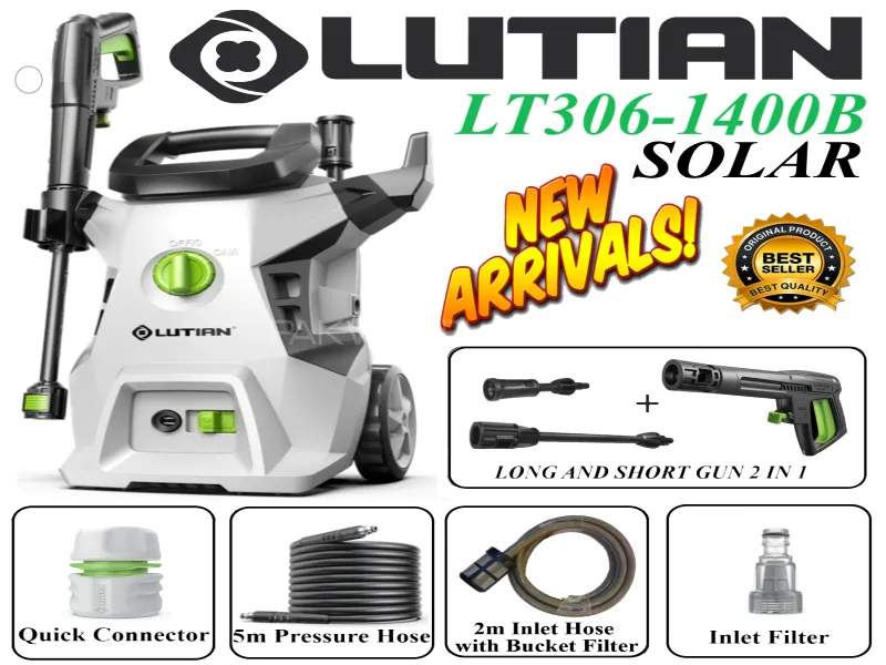 LUTIAN - LT306-1400 ( Solar ) - High Car Pressure Washer 110 Bar 1400 Watts Self Priming Image-1