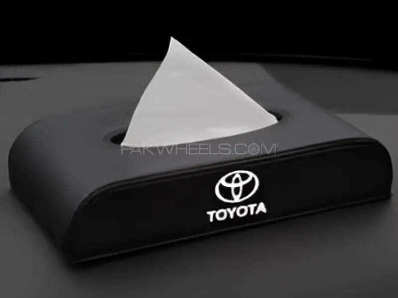 Premium High-Quality Tissue Box for All Kinds of Toyota Cars with Logo In Black Color Image-1