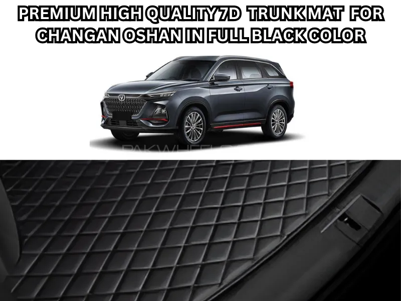 Premium High-Quality 7D Trunk Mat for Changan Oshan – Full Black Color Image-1