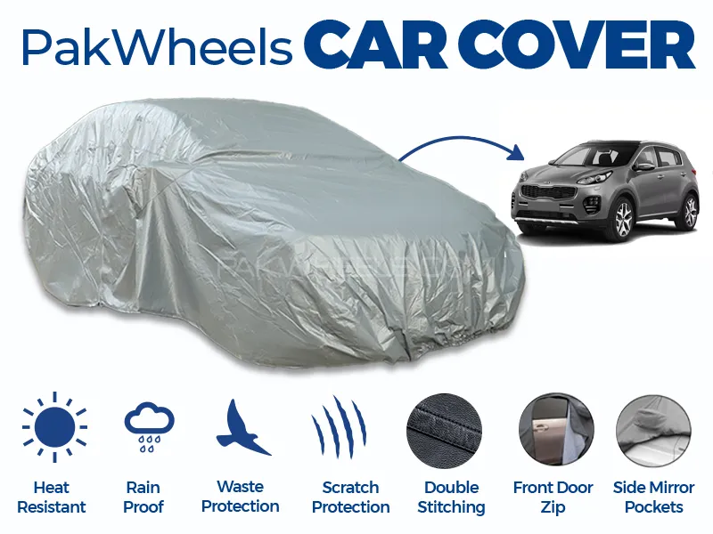 PakWheels Top Cover For Kia Sportage Double Stitched PVC Cotton Image-1