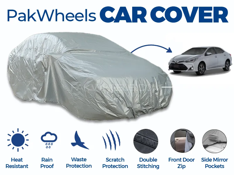 PakWheels Top Cover For Toyota Corolla 2016-2024 Double Stitched PVC Cotton Image-1