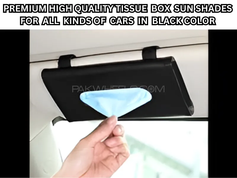 Premium High-Quality Sun Shade Tissue Box for All Kinds of Cars in Black Color Image-1
