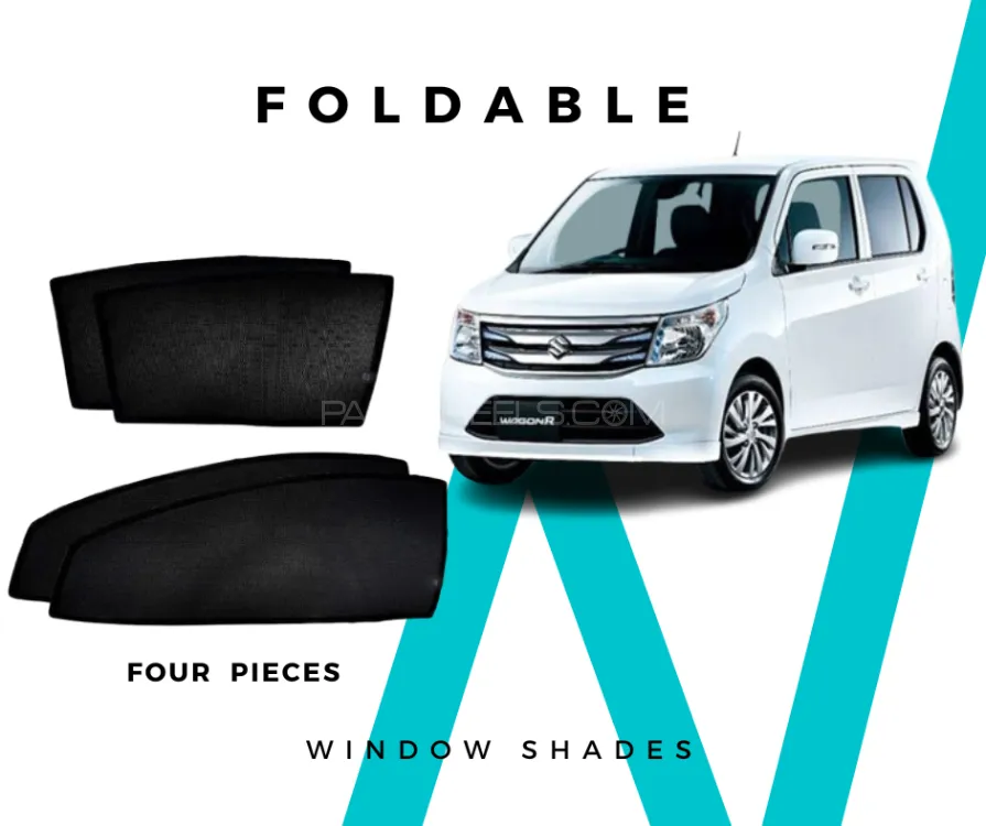 Suzuki Wagon R Stingray 2012-2017 Sun Shades - Window Shades - 4 Pcs - Black Image-1