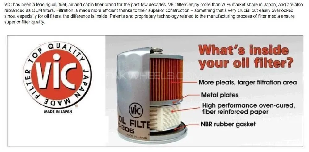Toyota Aqua 2017-2021 Oil Filter VIC - Made in Japan Image-2