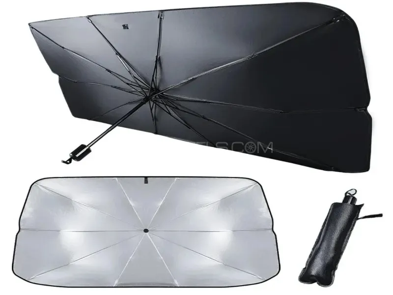 Universal Umbrella Style Car Front Sun Shade  Image-1