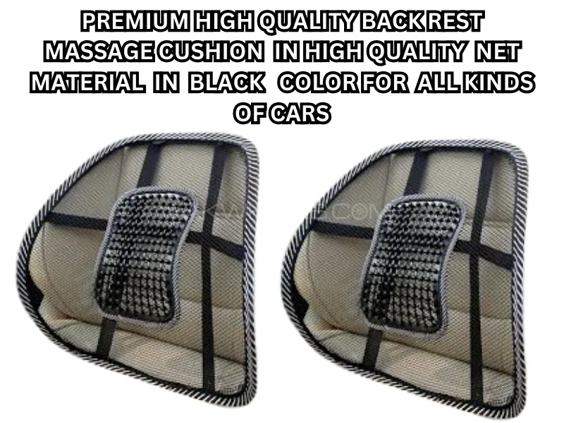 Premium High-Quality Back Rest Massage Cushion - Black (Pack of 1) Image-1