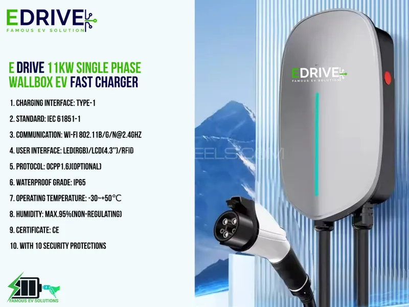 Buy Fast EV Charger Type 1 22KW Single Phase 48 Amps in Pakistan