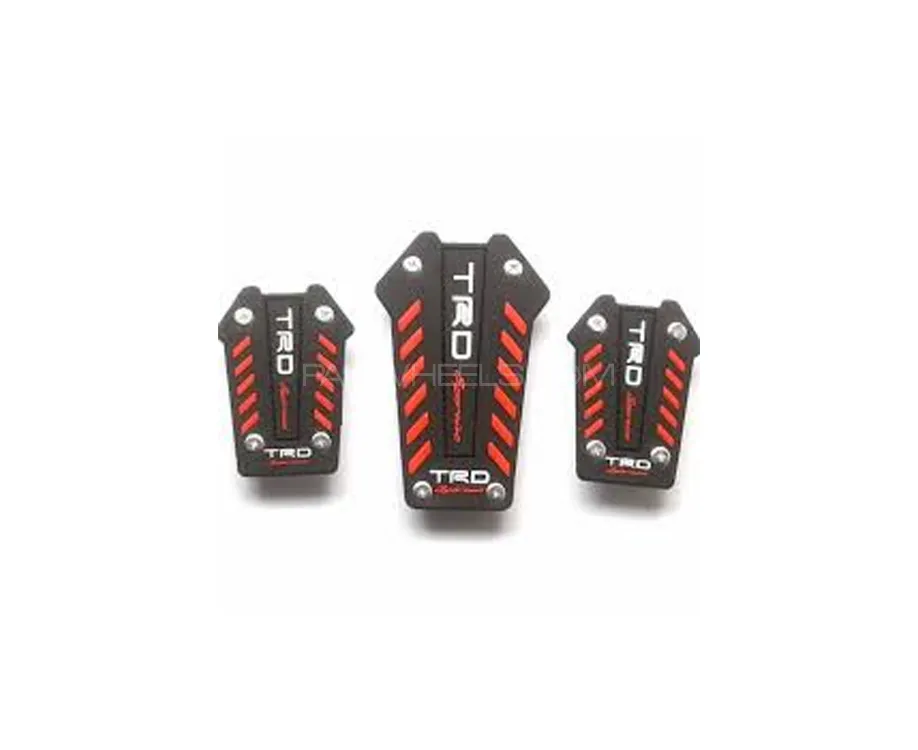 Universal Trd Non Slip Racing Pedal Cover Set - Red Image-1