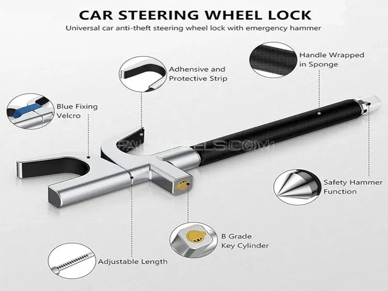 Universal Heavy Duty Steering Wheel Lock - Anti-Theft Lock  Image-1