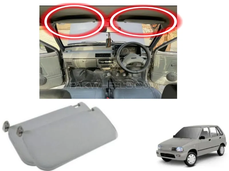 Suzuki Mehran 1988-2019 Interior Roof Sun Visor  | 2  Pcs Image-1