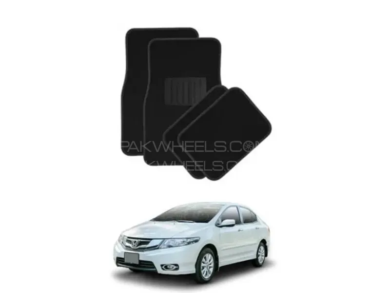 Honda City 2010-2018 Luxury Carpet Floor Mat - Black - Oem Fitting - 3 Pcs Image-1
