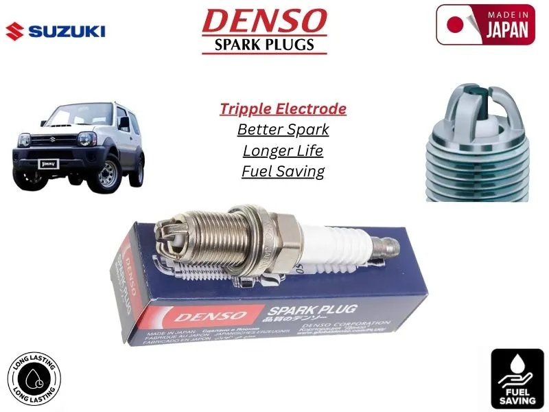 Suzuki Jimny 1998-2019 Denso Spark Plug | 4 Pcs | Made in Japan | Tripple Electrode Image-1