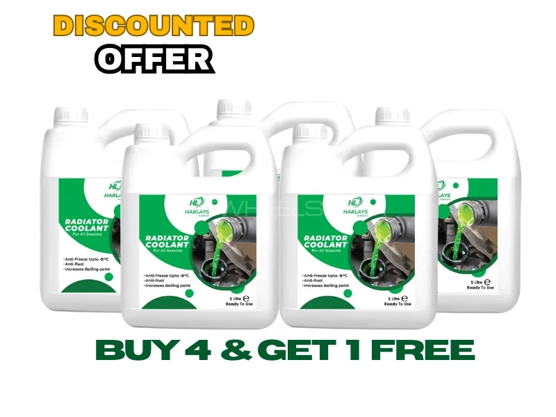 Harlays Anti-Boil + Anti-Freeze Radiator Coolant | Anti-rust | Green BUY 4 & GET 1 FREE Image-1