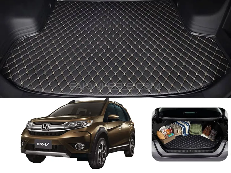 Honda BRV 7D Custom Car Trunk Mat - Model 2016-2021 BR-V Best Trunk mat | BR-V Trunk | BR-V Mat | Mi Image-1