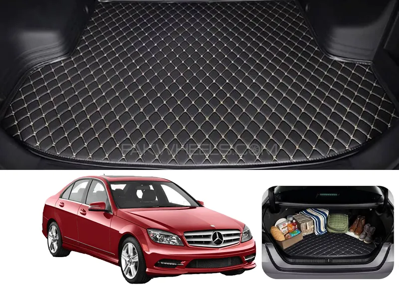 Mercedes C Class 7D Custom Car Trunk Mat - Model 2014-2018 Image-1