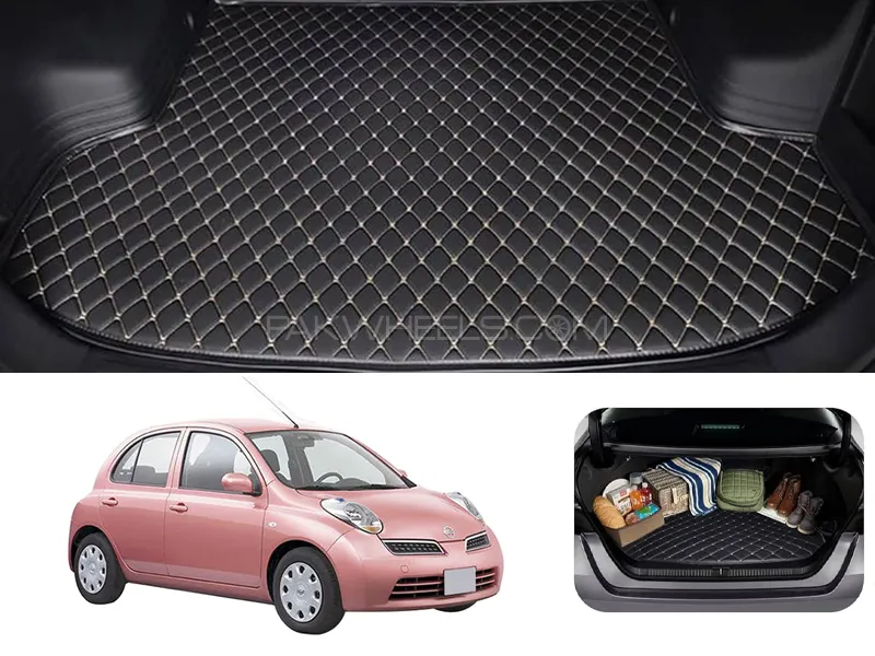 Nissan March 7D Custom Car Trunk Mat - Model 2003-2010 Image-1
