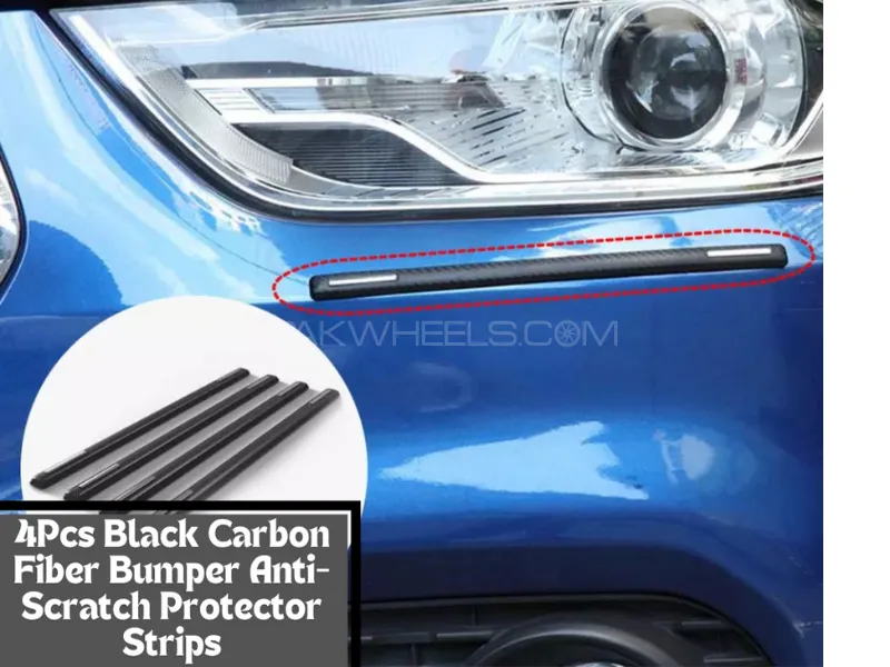 4pcs Universal Car Door strips Anti Scratch Sticker Carbon Fiber Edge Protective Strips Image-1
