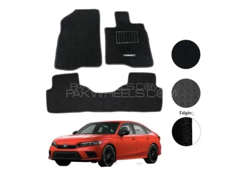 Honda Civic 2022-2024 Carpet Floor Mat - Black - OEM  Fitting - 3 Pcs Image-1